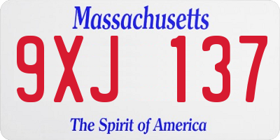 MA license plate 9XJ137