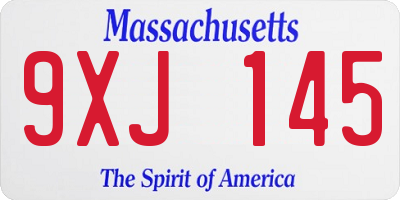 MA license plate 9XJ145