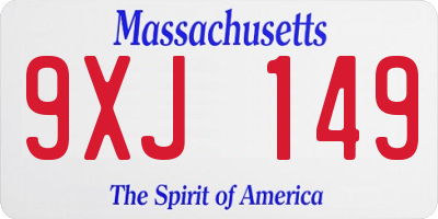MA license plate 9XJ149