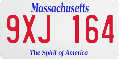 MA license plate 9XJ164