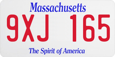 MA license plate 9XJ165