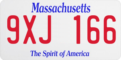 MA license plate 9XJ166