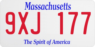 MA license plate 9XJ177