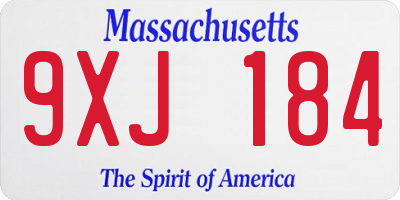 MA license plate 9XJ184