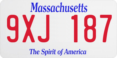 MA license plate 9XJ187