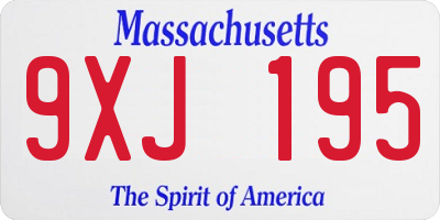 MA license plate 9XJ195