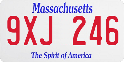 MA license plate 9XJ246