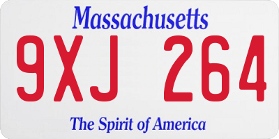 MA license plate 9XJ264