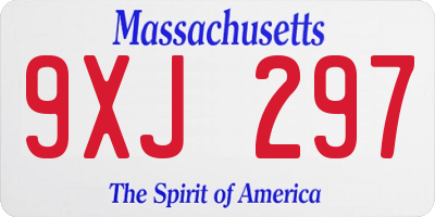 MA license plate 9XJ297