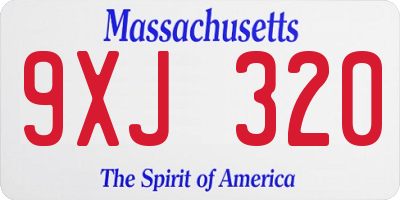 MA license plate 9XJ320