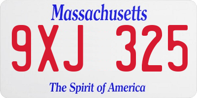 MA license plate 9XJ325
