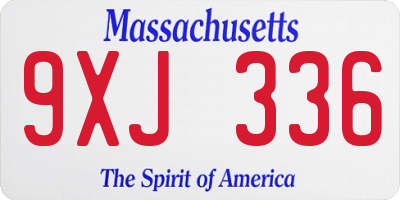 MA license plate 9XJ336
