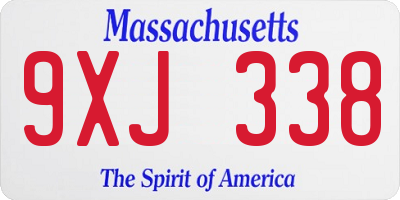 MA license plate 9XJ338