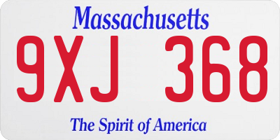 MA license plate 9XJ368