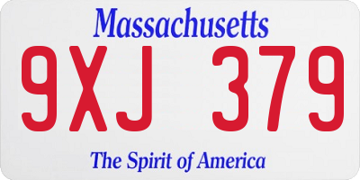 MA license plate 9XJ379