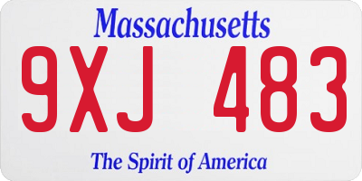 MA license plate 9XJ483