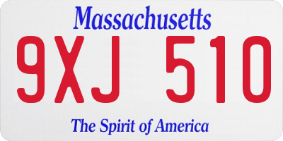 MA license plate 9XJ510