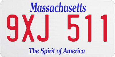 MA license plate 9XJ511
