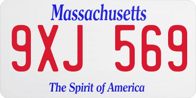 MA license plate 9XJ569