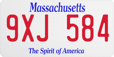 MA license plate 9XJ584