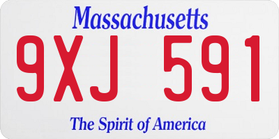 MA license plate 9XJ591