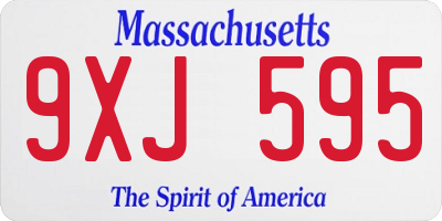 MA license plate 9XJ595
