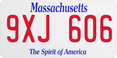 MA license plate 9XJ606