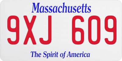MA license plate 9XJ609