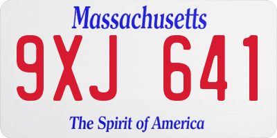 MA license plate 9XJ641