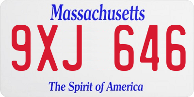 MA license plate 9XJ646