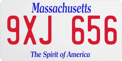 MA license plate 9XJ656