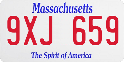 MA license plate 9XJ659
