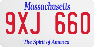 MA license plate 9XJ660