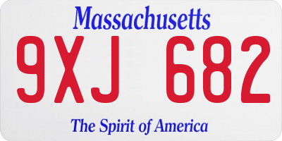 MA license plate 9XJ682