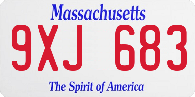 MA license plate 9XJ683