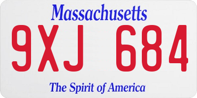 MA license plate 9XJ684