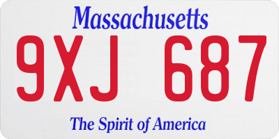 MA license plate 9XJ687