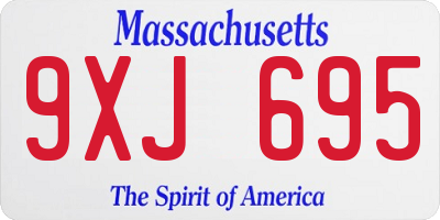 MA license plate 9XJ695
