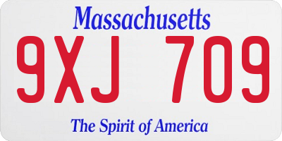 MA license plate 9XJ709