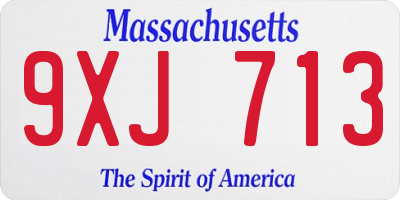 MA license plate 9XJ713