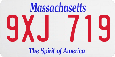 MA license plate 9XJ719