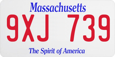 MA license plate 9XJ739