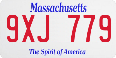 MA license plate 9XJ779