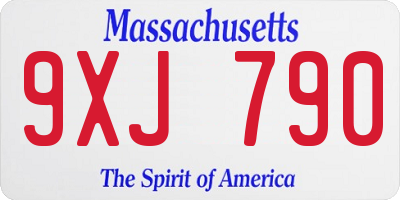 MA license plate 9XJ790