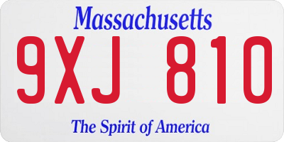 MA license plate 9XJ810
