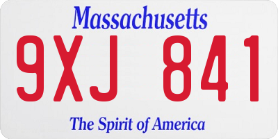 MA license plate 9XJ841