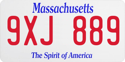 MA license plate 9XJ889