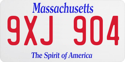 MA license plate 9XJ904