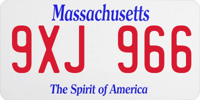 MA license plate 9XJ966