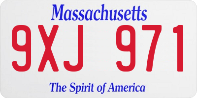 MA license plate 9XJ971